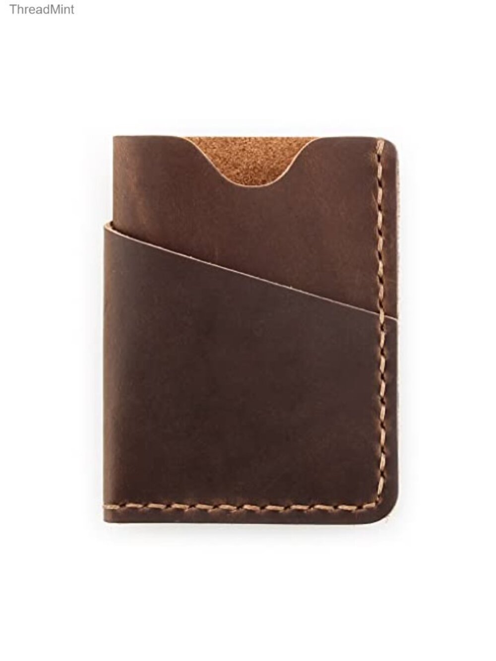 Minimalist Genuine Leather Front Pocket Wallet Handmade Card Case Holder